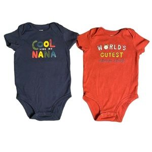 Carter’s Cool Like Nana & Cutest Alarm Clock Graphic Bodysuit Onesie Bundle Set